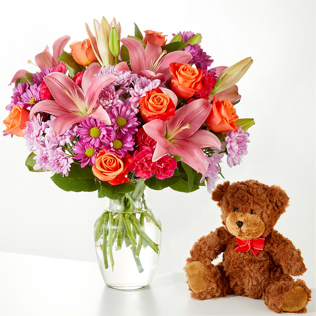 One and Only Bouquet and Bear Bundle – Blossom Shop, Conroe TX