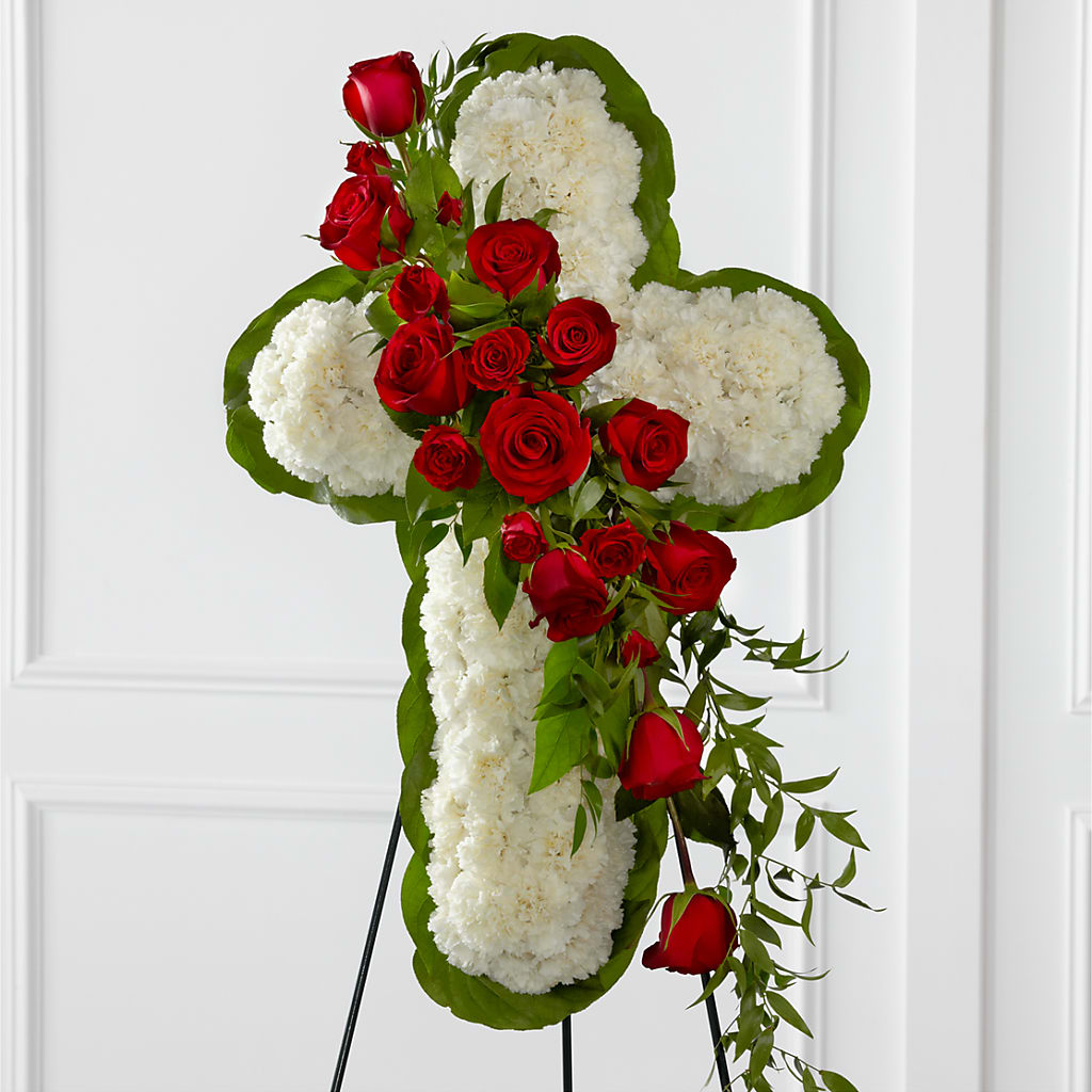 Floral Cross Easel – Blossom Shop, Conroe TX
