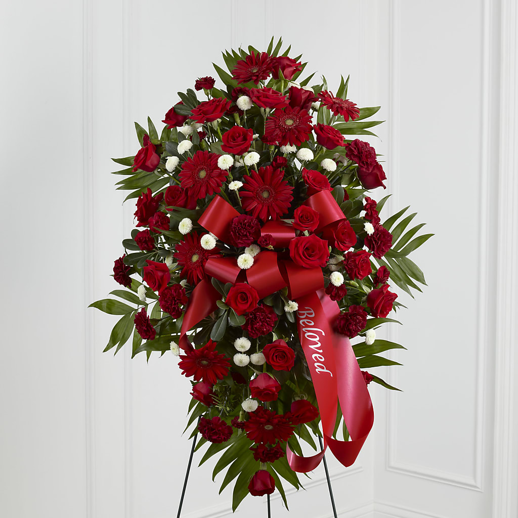 Treasured Memories Standing Spray – Blossom Shop, Conroe TX