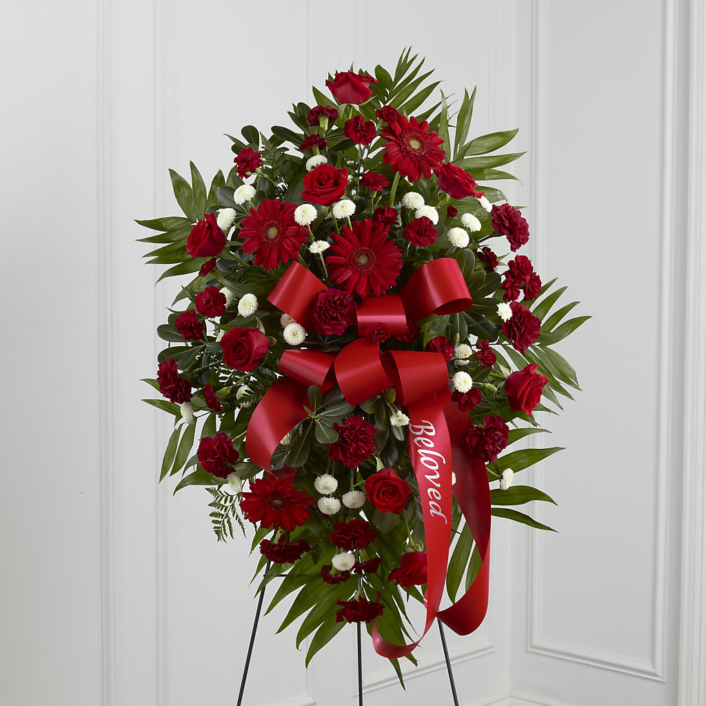Treasured Memories Standing Spray – Blossom Shop, Conroe TX