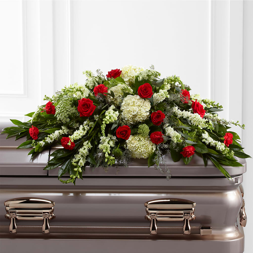 Sincerity Casket Spray – Blossom Shop, Conroe TX