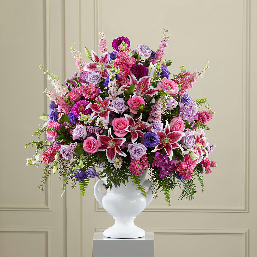 Peaceful Tribute Arrangement – Blossom Shop, Conroe TX