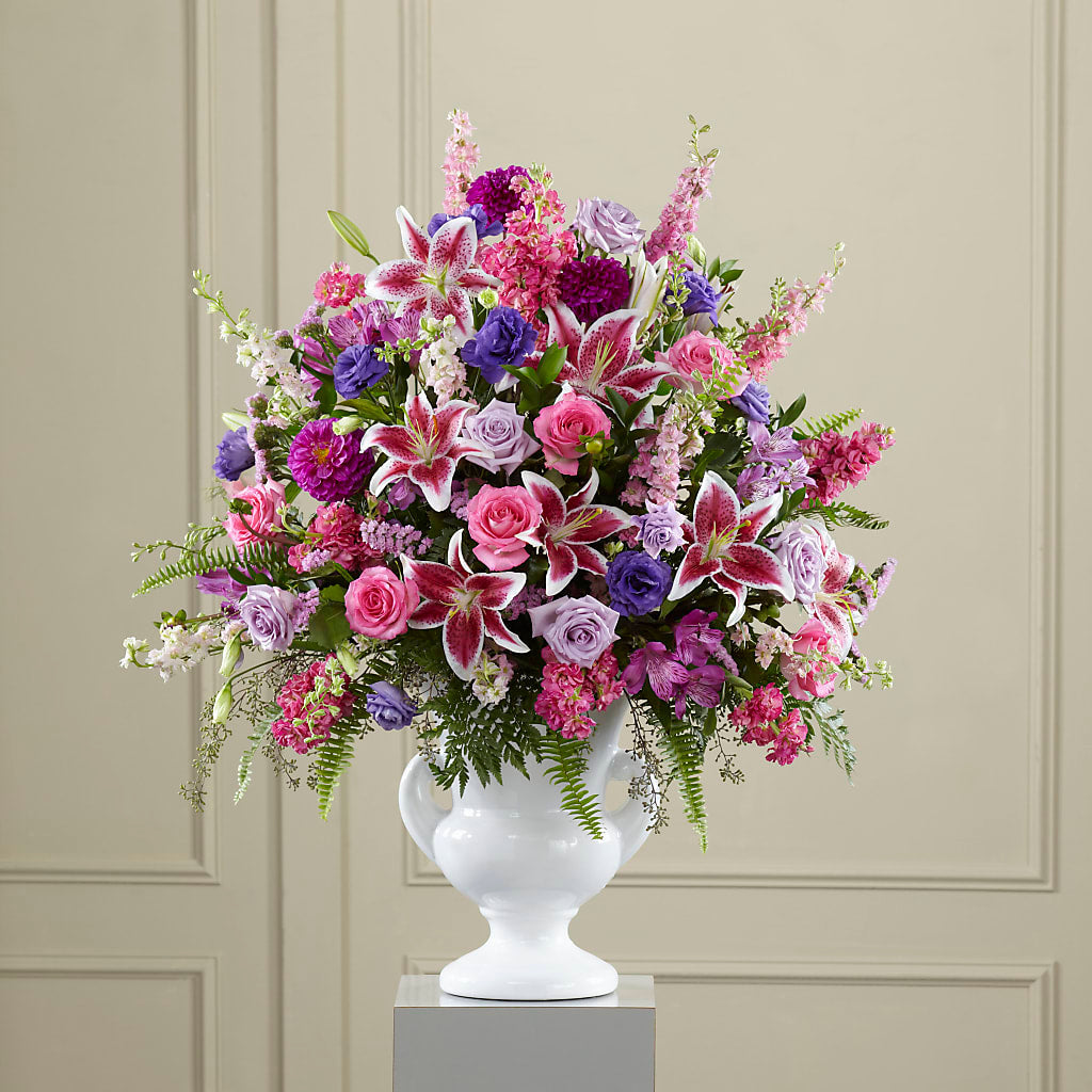 Peaceful Tribute Arrangement – Blossom Shop, Conroe TX