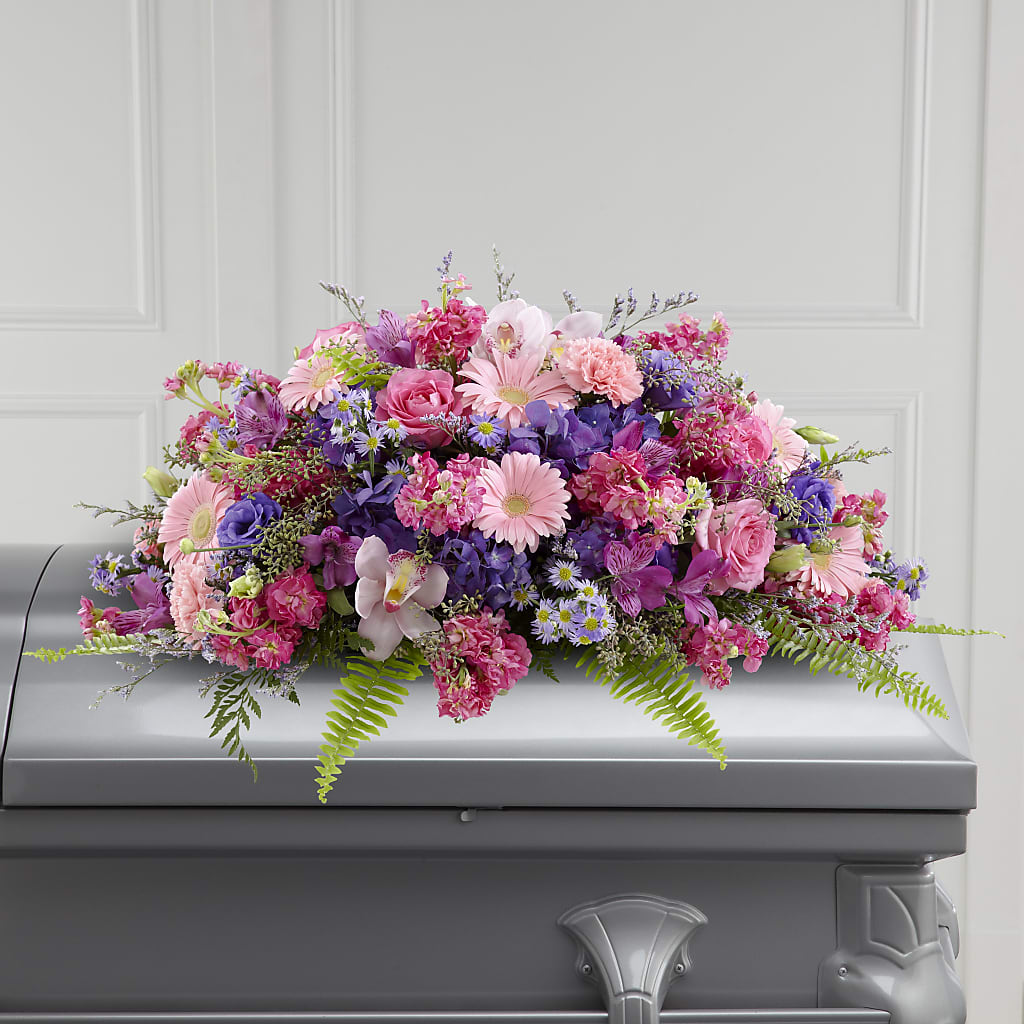 Glorious Garden Casket Spray – Blossom Shop, Conroe TX