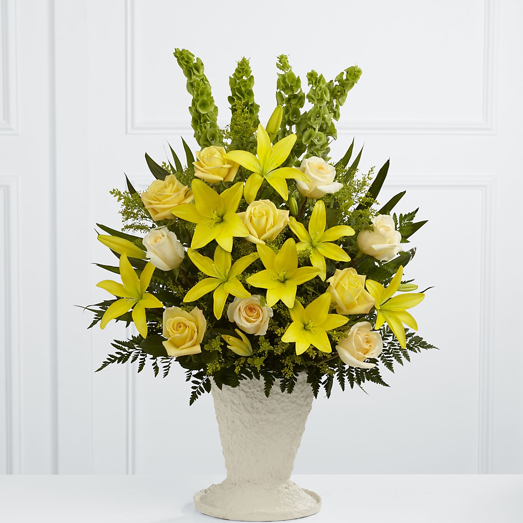 Golden Memories Arrangement – Blossom Shop, Conroe TX