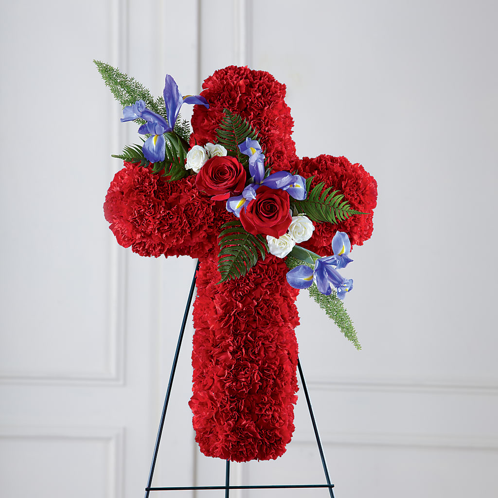 Faithful Hero Floral Cross – Blossom Shop, Conroe TX