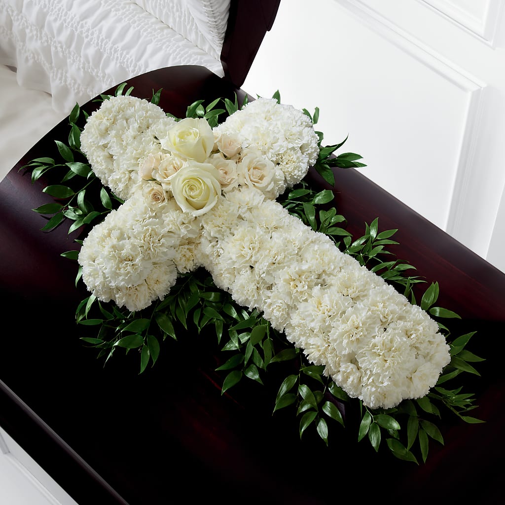 Peaceful Memories Casket Spray (Standard) – Blossom Shop, Conroe TX