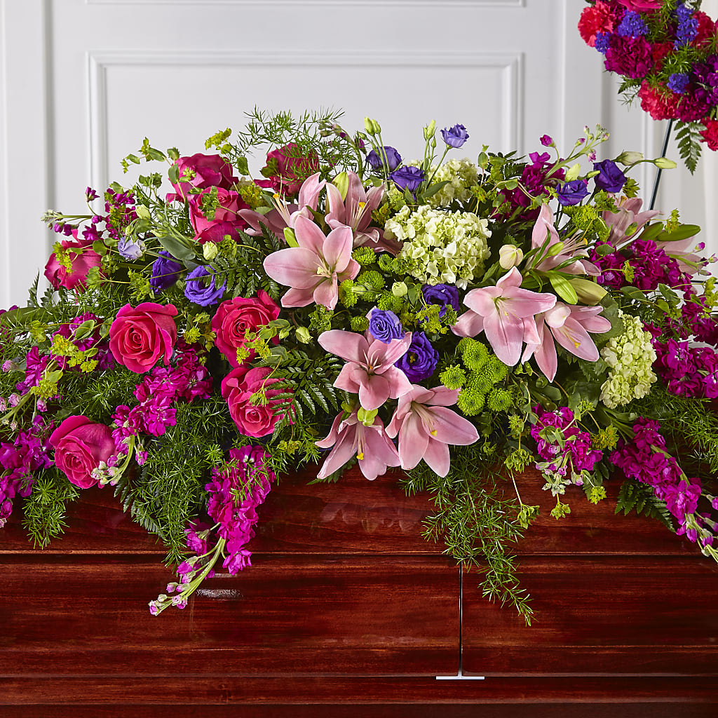 Radiant Tribute Casket Spray – Blossom Shop, Conroe TX