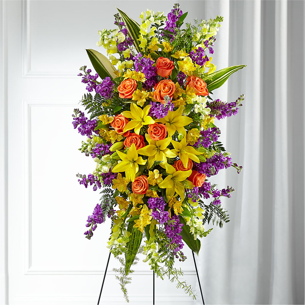 Thoughtful Prayers Standing Spray – Blossom Shop, Conroe TX