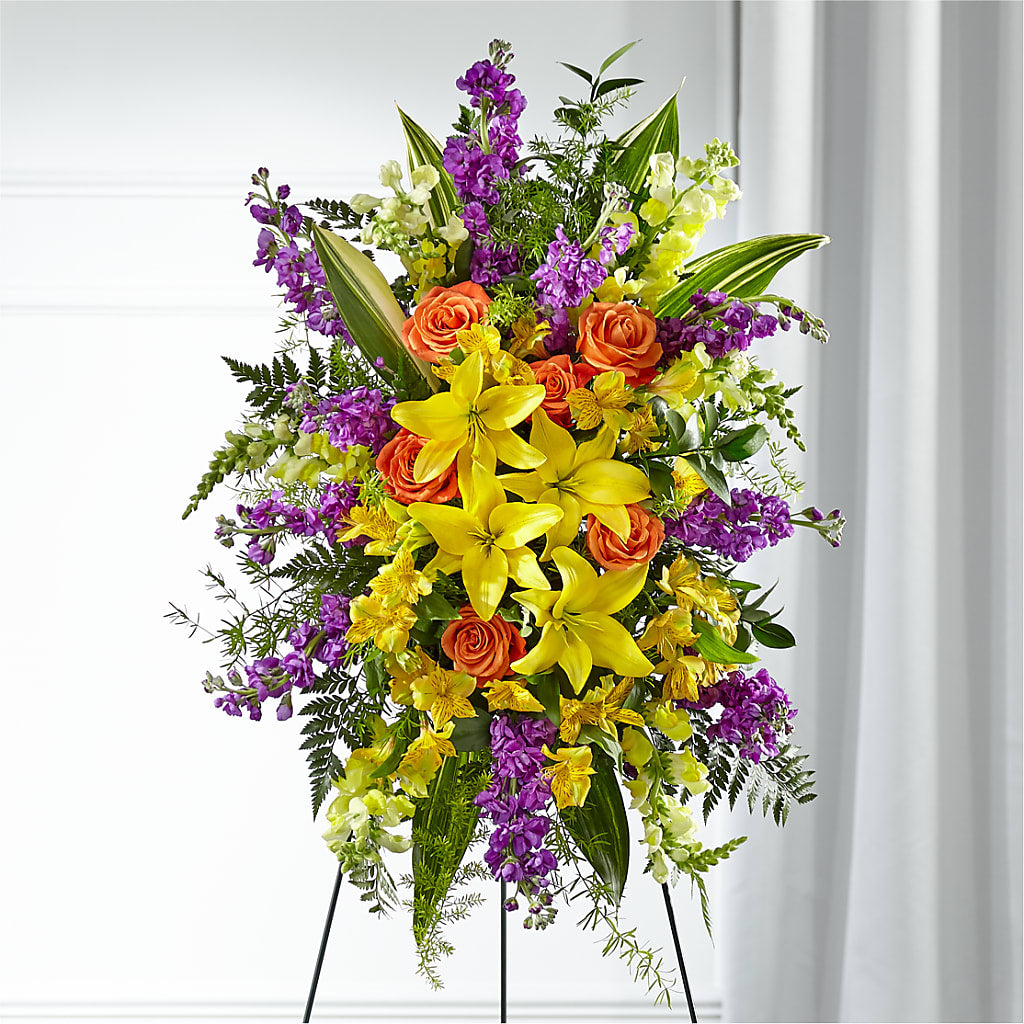 Thoughtful Prayers Standing Spray – Blossom Shop, Conroe TX