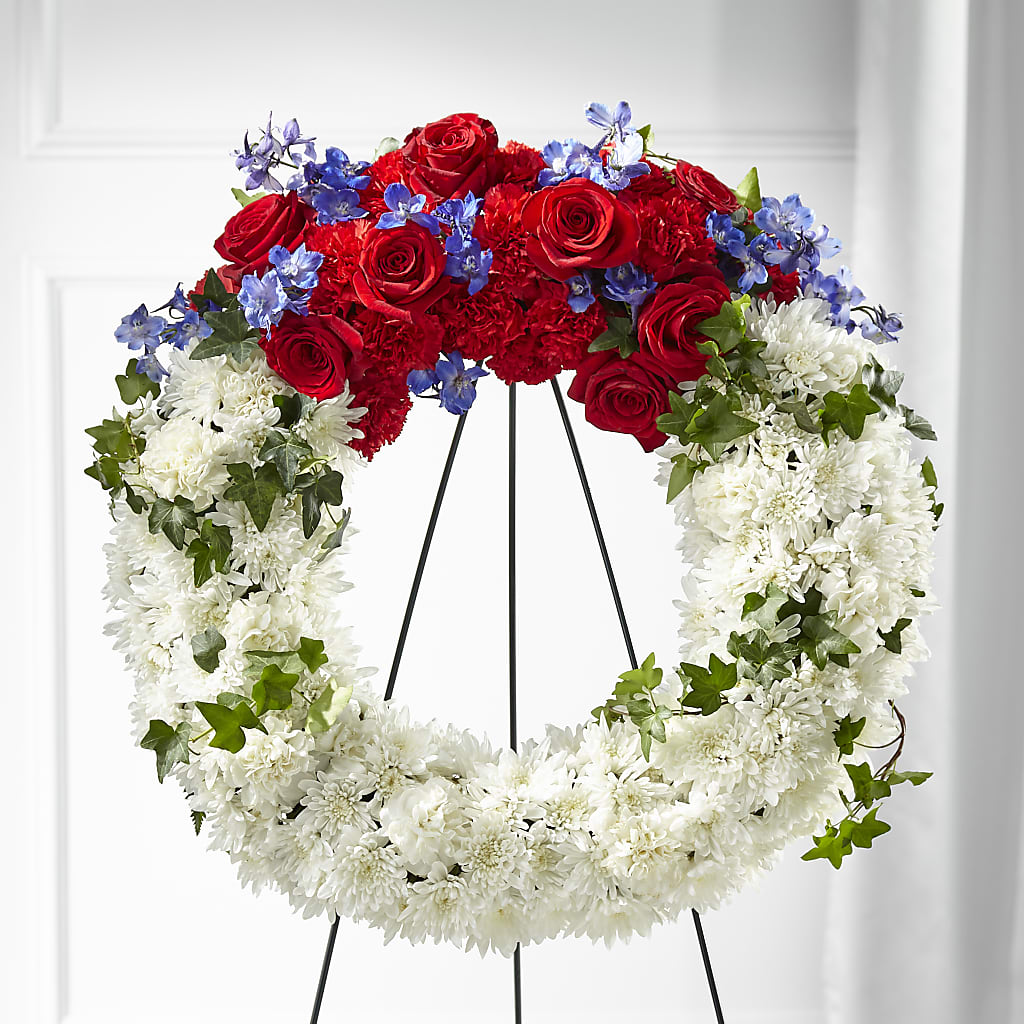 Patriotic Passion Wreath – Blossom Shop, Conroe TX
