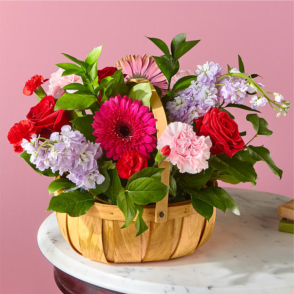 Pink Picnic Basket – Blossom Shop, Conroe TX