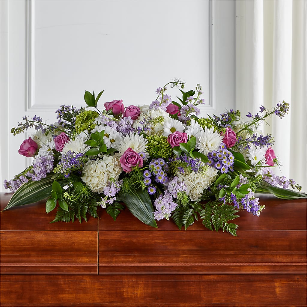 Meadows of Serenity Casket Spray – Blossom Shop, Conroe TX