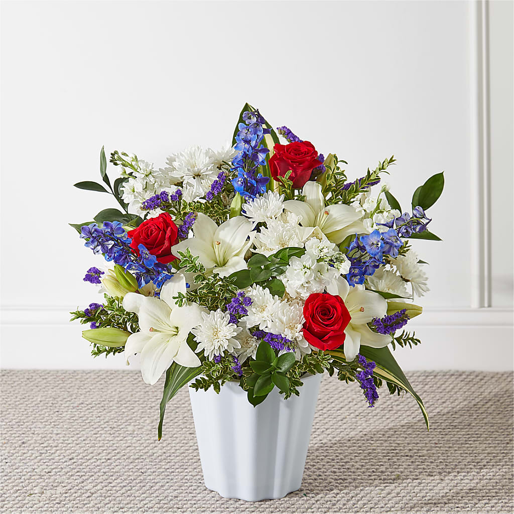 Consoled Floor Basket – Blossom Shop, Conroe TX