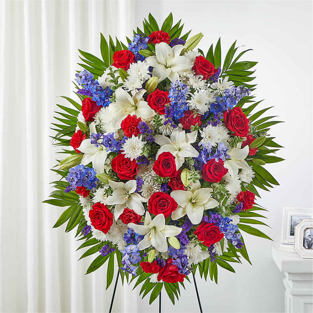 Cherished Service Standing Spray – Blossom Shop, Conroe TX