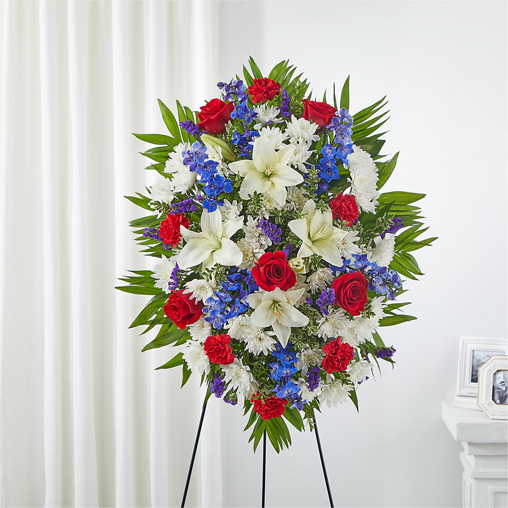 Cherished Service Standing Spray – Blossom Shop, Conroe TX