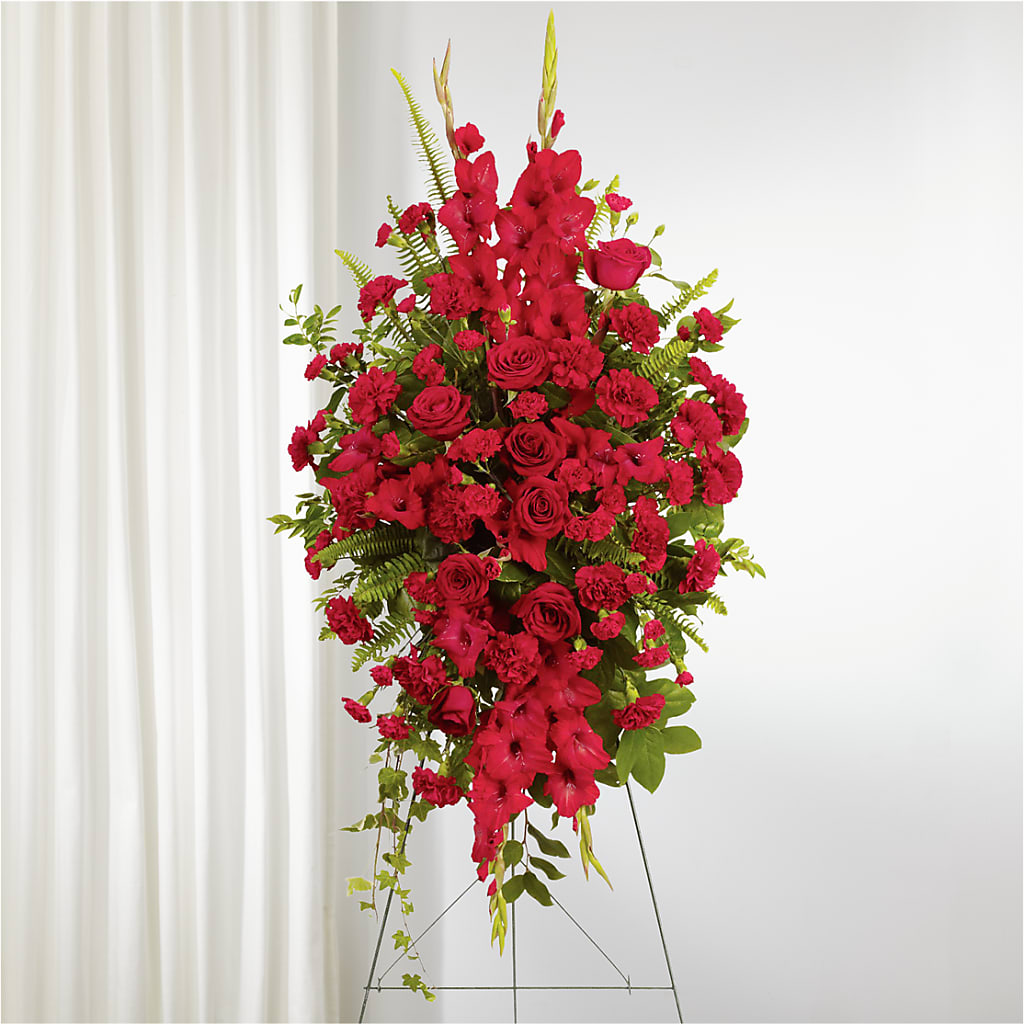 From the Heart Standing Spray – Blossom Shop, Conroe TX