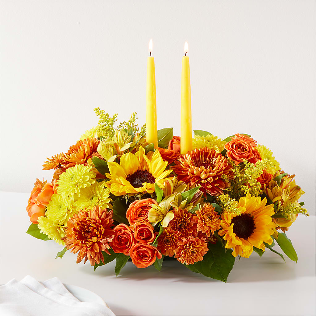Autumn Harmony Centerpiece – Blossom Shop, Conroe TX