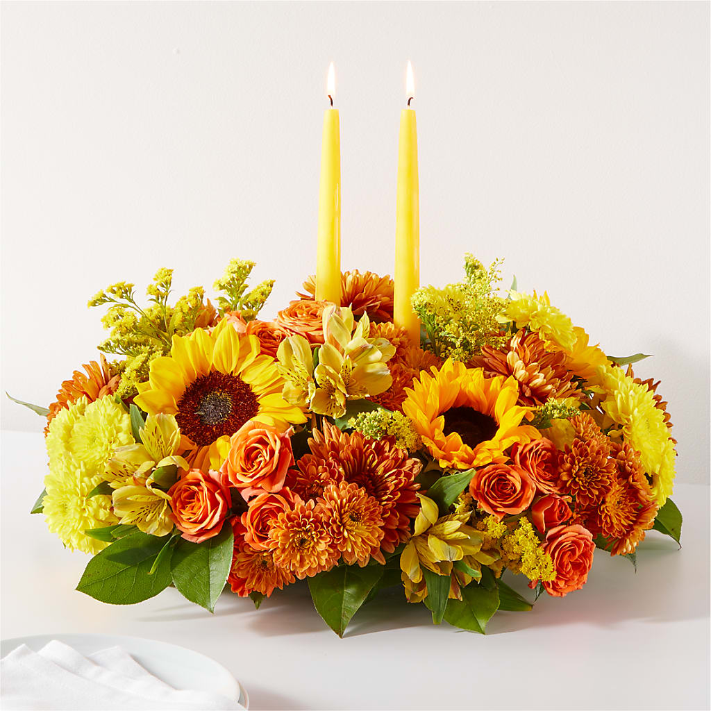 Autumn Harmony Centerpiece – Blossom Shop, Conroe TX