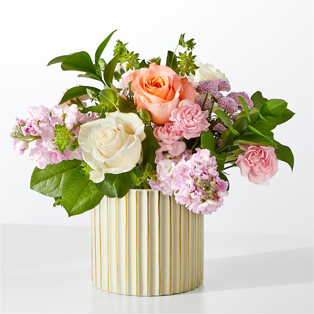 French Market Bouquet with Ivory Vase – Blossom Shop, Conroe TX