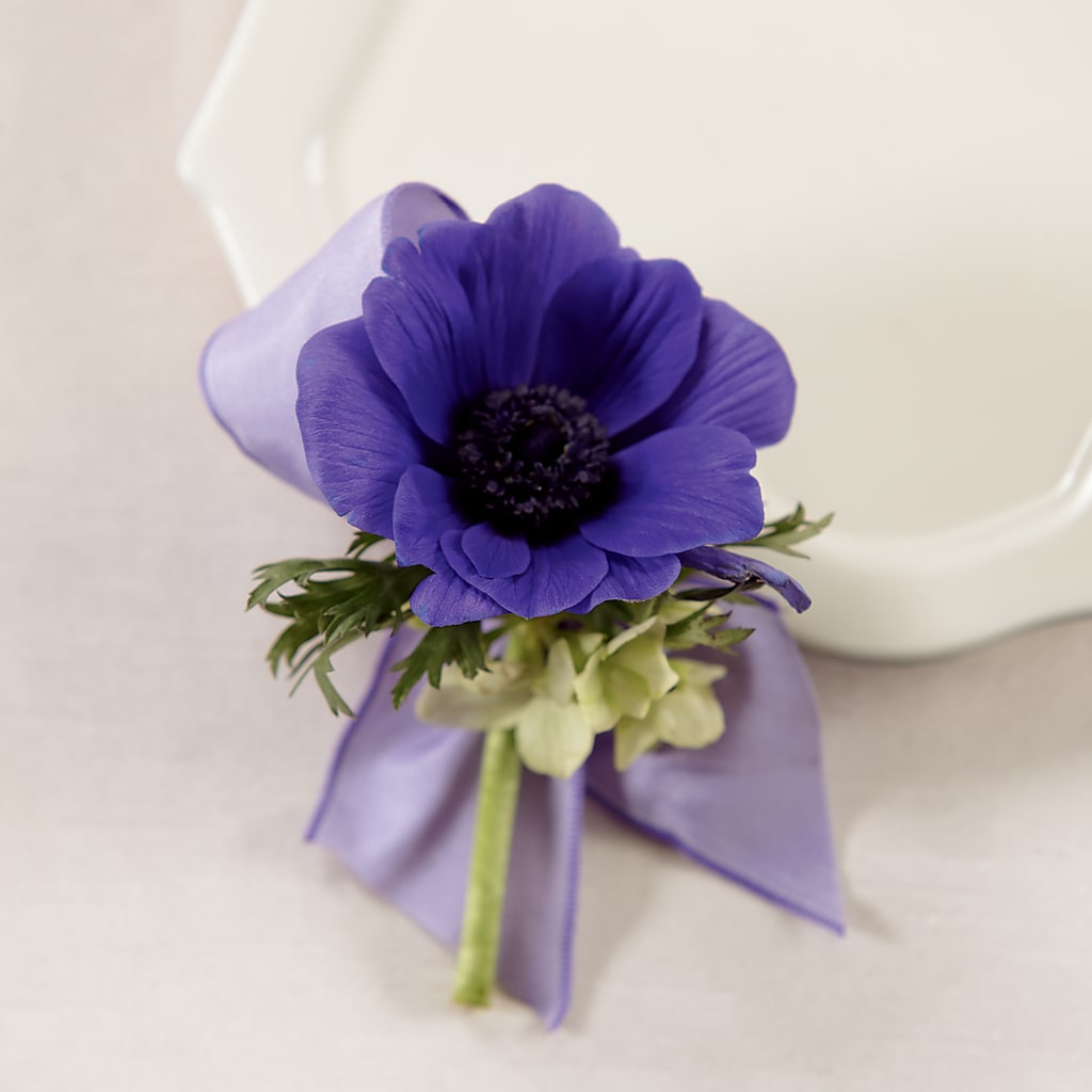 Purple Passion Boutonniere – Blossom Shop, Conroe TX