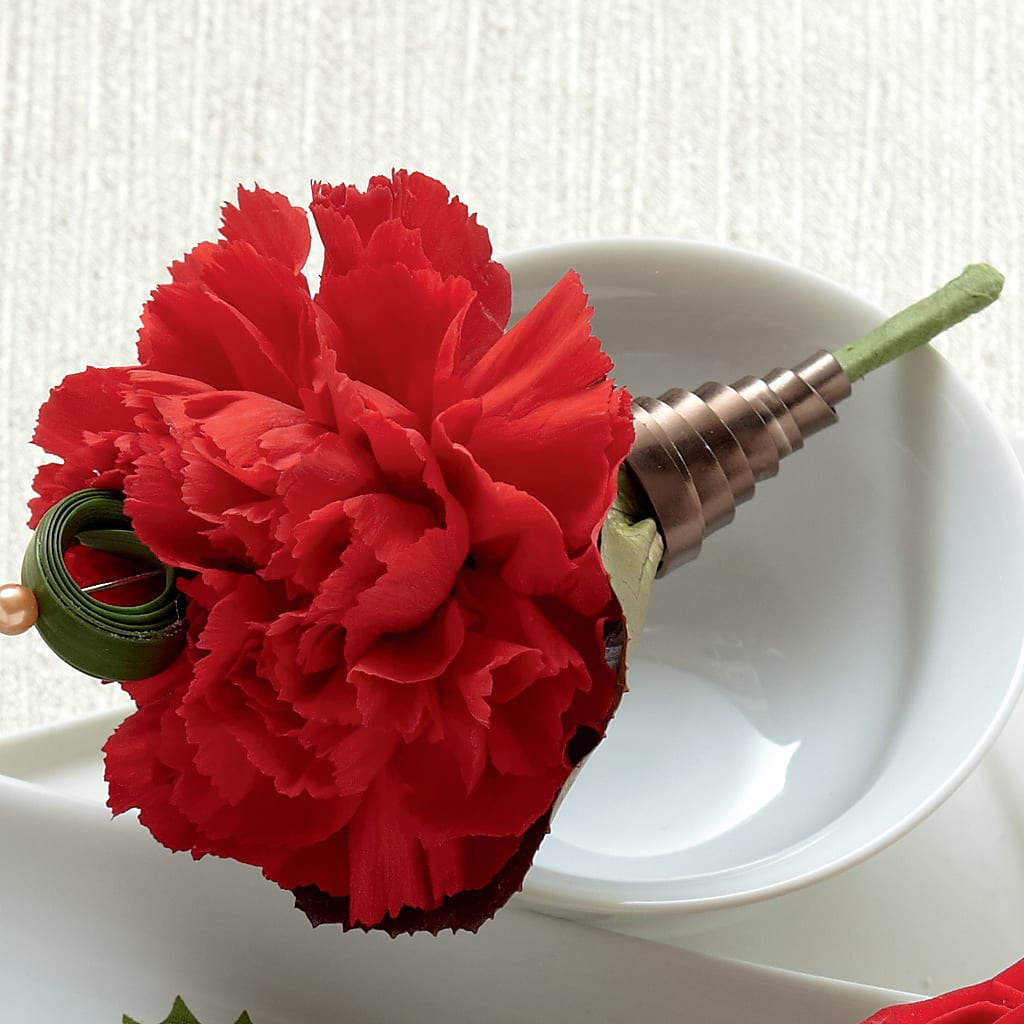 Red Carnation Boutonniere – Blossom Shop, Conroe TX