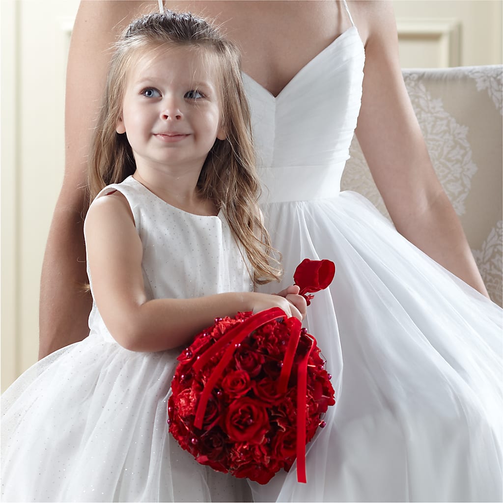 Pure at Heart Flower Girl Arrangement – Blossom Shop, Conroe TX