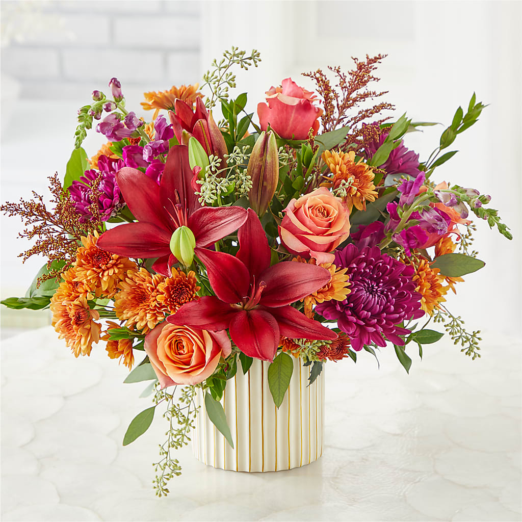 Burgundy Landscape Bouquet –  Blossom Shop, Conroe TX