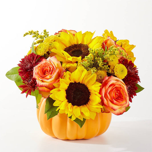 Golden Gourd Pumpkin Bouquet –  Blossom Shop, Conroe TX