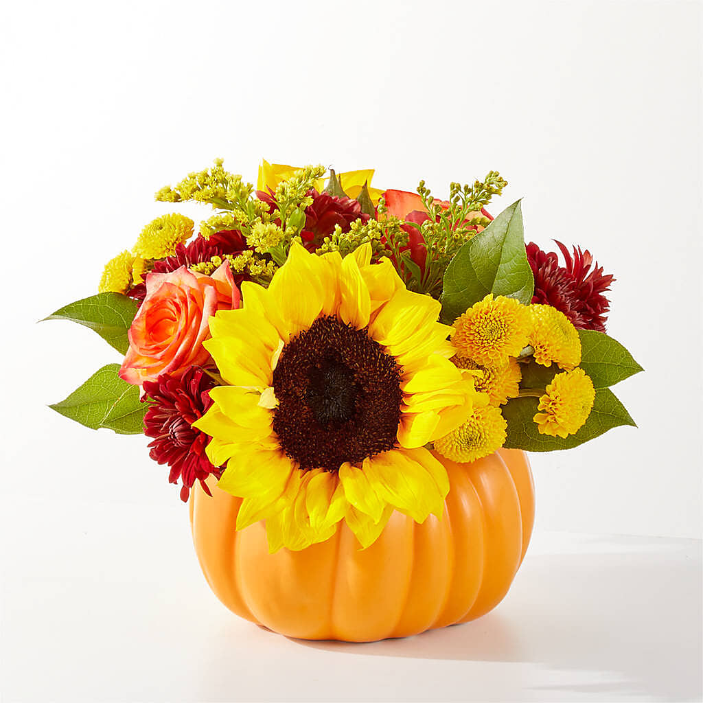 Golden Gourd Pumpkin Bouquet –  Blossom Shop, Conroe TX