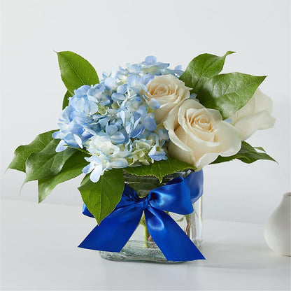Sky Blue Delight Bouquet –  Blossom Shop, Conroe TX