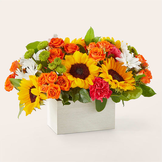 Sun-drenched Blooms Box Bouquet –  Blossom Shop, Conroe TX