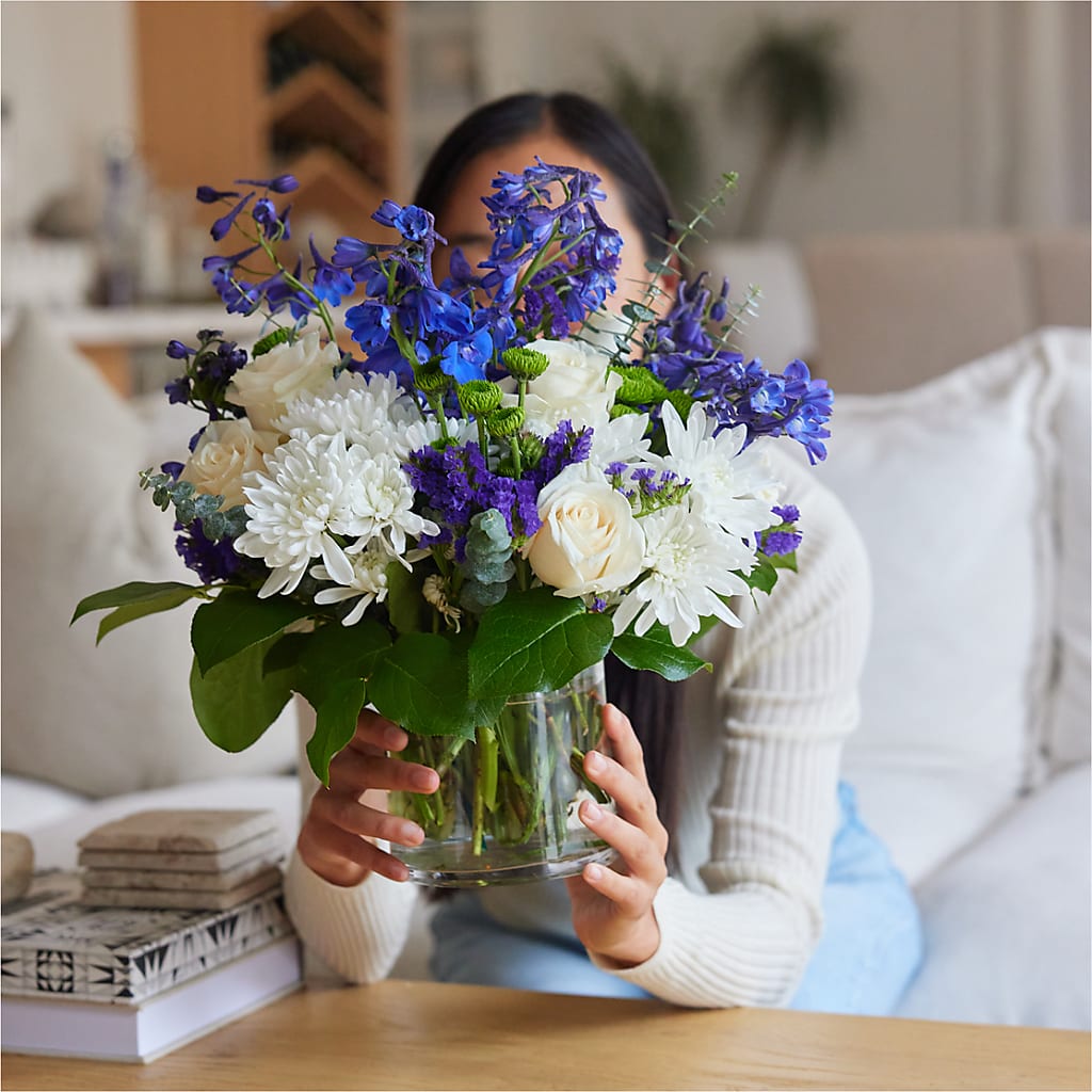 Cerulean Waves Bouquet –  Blossom Shop, Conroe TX