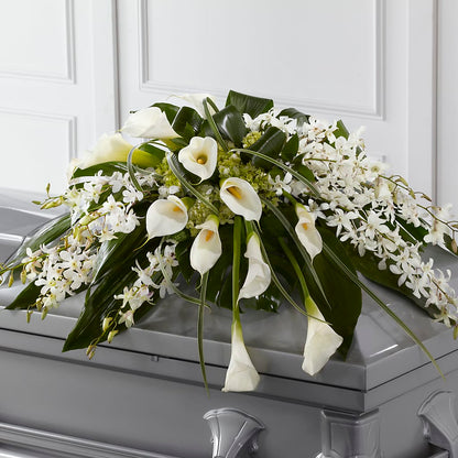 Angel Wings Casket Spray –  Blossom Shop, Conroe TX