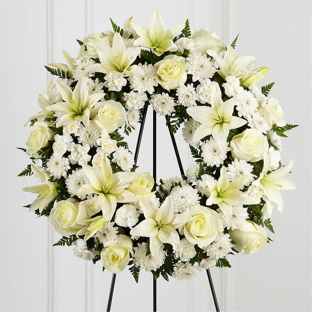 Treasured Tribute Wreath –  Blossom Shop, Conroe TX