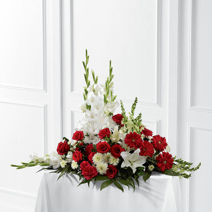 Crimson & White Arrangement –  Blossom Shop, Conroe TX