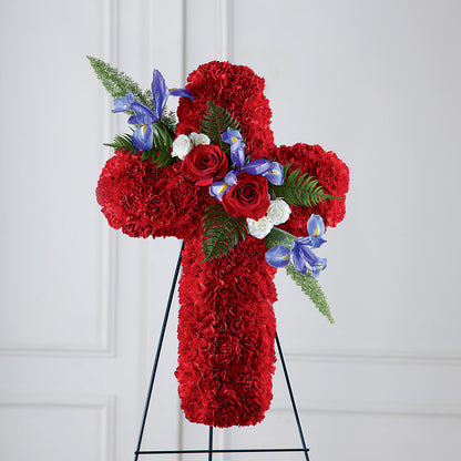 Faithful Hero Floral Cross –  Blossom Shop, Conroe TX