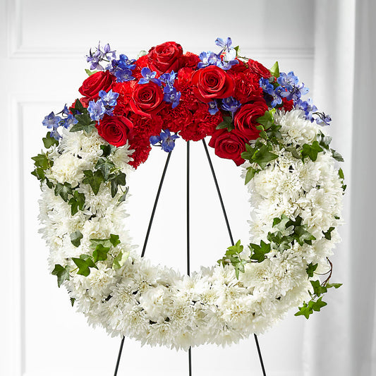 Patriotic Passion Wreath –  Blossom Shop, Conroe TX
