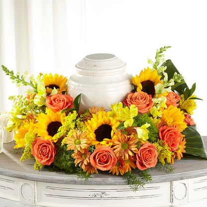 Faithful Sunflower Cremation Adornment –  Blossom Shop, Conroe TX