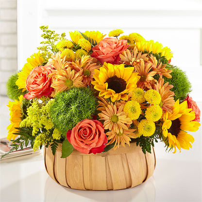 Harvest Sunflower Basket –  Blossom Shop, Conroe TX
