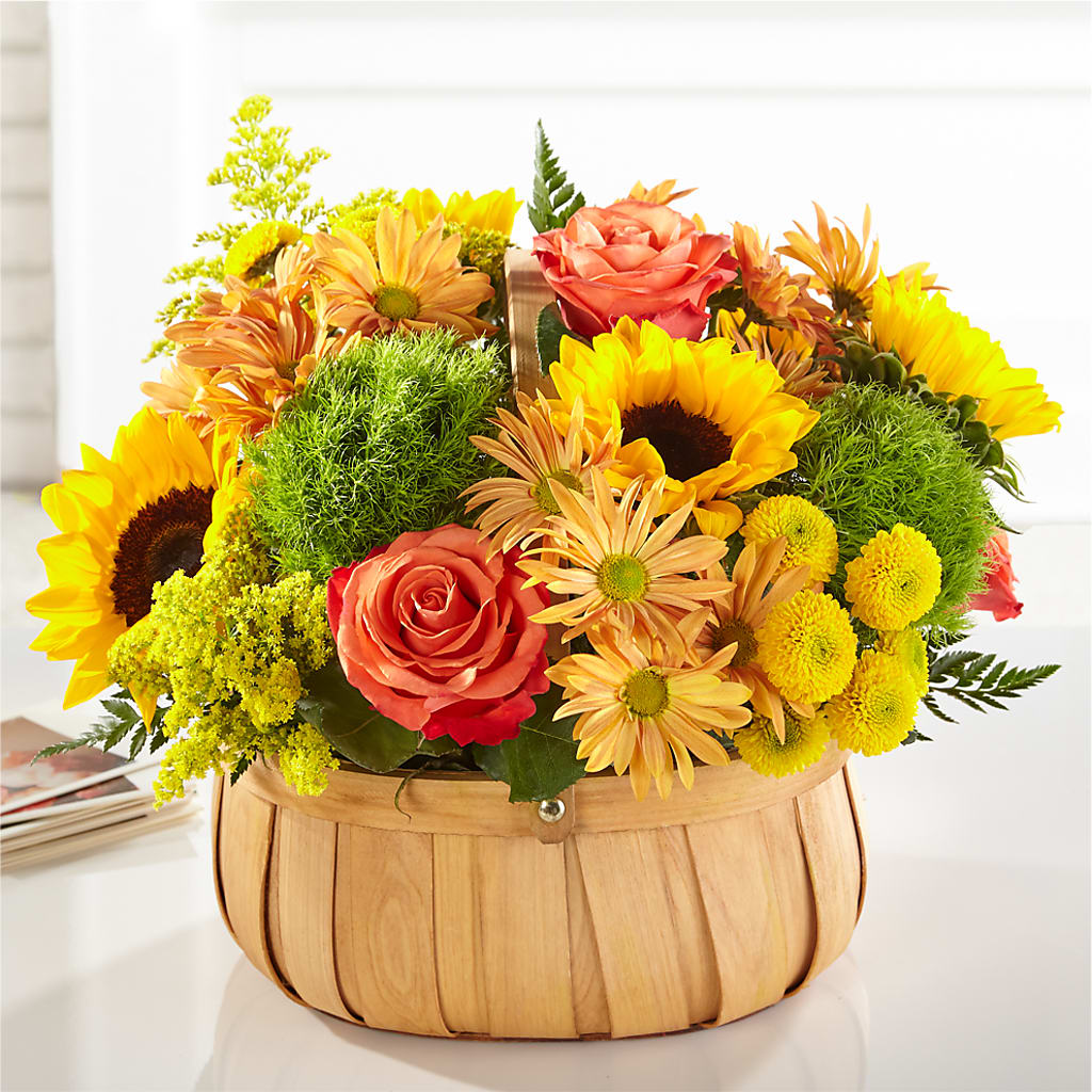 Harvest Sunflower Basket –  Blossom Shop, Conroe TX