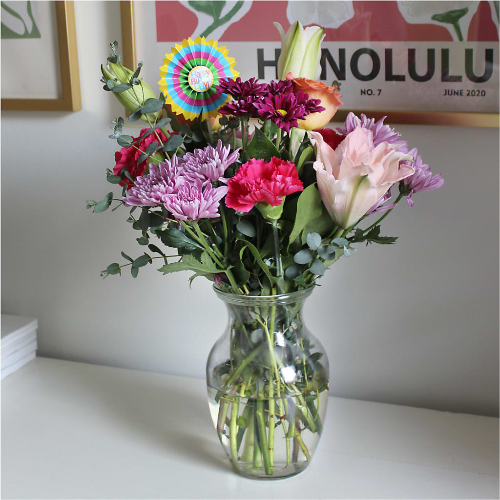 Light of My Life Bouquet & Happy Birthday Topper –  Blossom Shop, Conroe TX