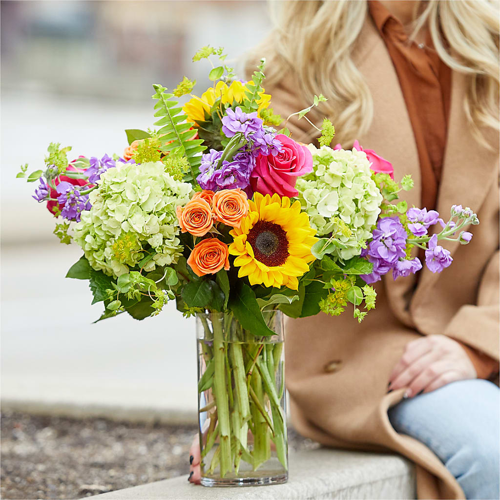 Vibrant Greetings Bouquet –  Blossom Shop, Conroe TX