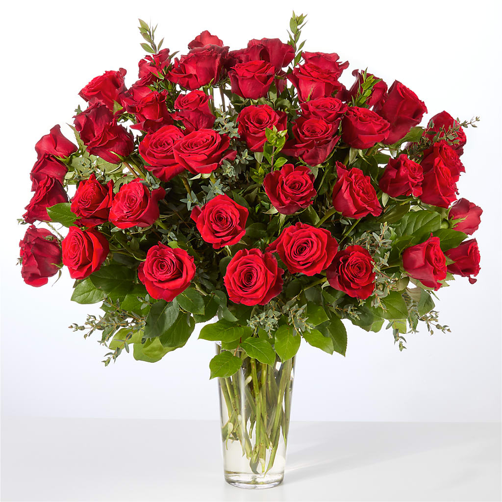 Forever Yours Fifty Stem Red Rose Bouquet –  Blossom Shop, Conroe TX